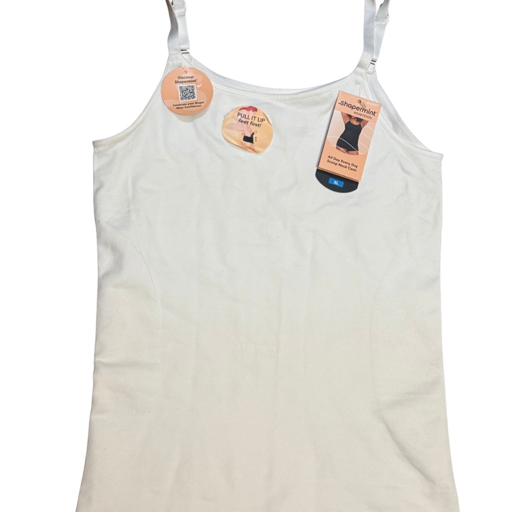 Shapermint Essentials Scoop Neck Shaping Cami White XL Plus NWT